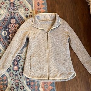 Colombia | zipper fleece | grey herringbone